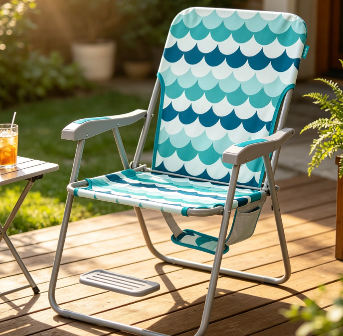 Lightweight Folding Chair with Shoulder Strap and Solid Armrests