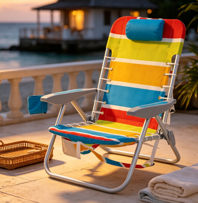 4-Position Adjustable Backpack-Style Suspended Folding Chair - Image 2
