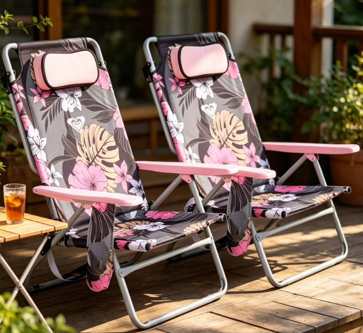 Lightweight Adjustable Folding Chair with Cup Holder and Storage Bag - Image 2