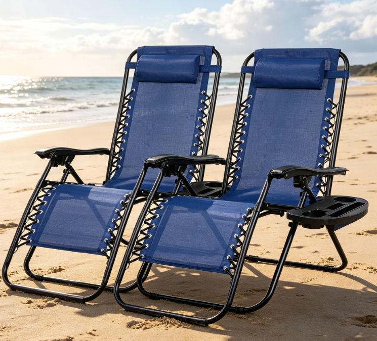 Adjustable Steel Mesh Zero-Gravity Double Recliner - Image 2