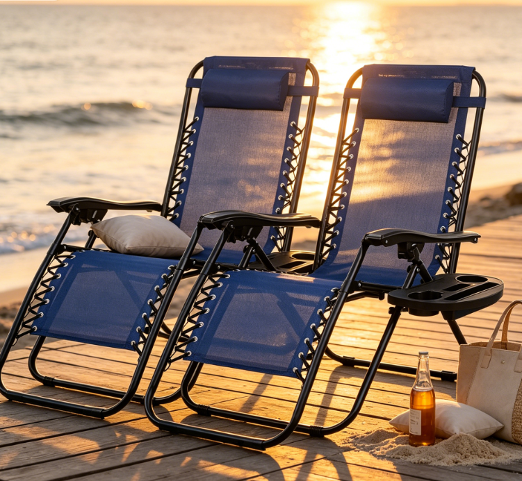 Adjustable Steel Mesh Zero-Gravity Double Recliner