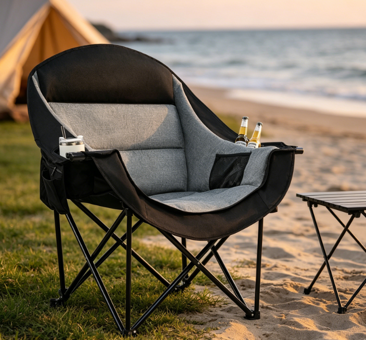Oversized Heavy-Duty Outdoor Folding Chair with High Weight Capacity