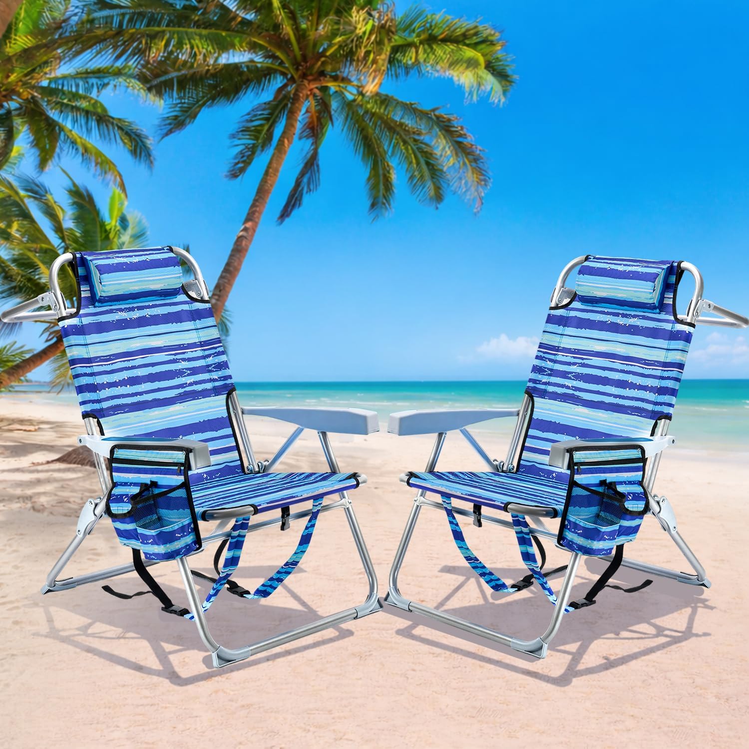 Mid-To-High Profile Backpack Chair, 4-Position Adjustable With Lay-Flat Capability